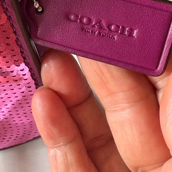 Coach Pink Clutch with Metallic Accents - Picture 7 of 15
